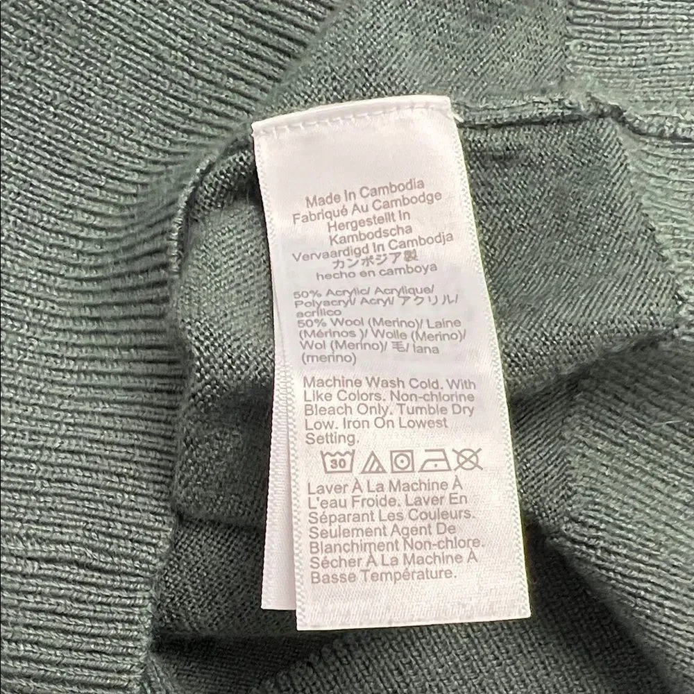 J. Crew Dark Green Zip-Up Sweater